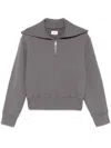 Autry Gray Cotton Sweatshirt With Zip