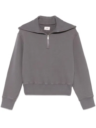 Autry Gray Cotton Sweatshirt With Zip