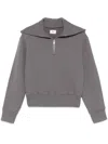 Autry Gray Cotton Sweatshirt With Zip In Grey