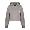 AUTRY AUTRY GRAY MELANGE CROPPED COTTON JERSEY HOODIE