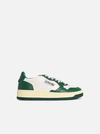 Autry Green And White Leather Medalist Sneakers In Multi