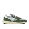 Autry Green And White Suede And Nylon Reelwind Low Sneakers In Green