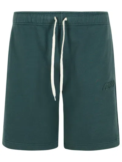 Autry Green Cotton Bermuda Shorts
