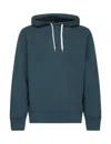 Autry Drawstring-hood Cotton Sweatshirt In Blue