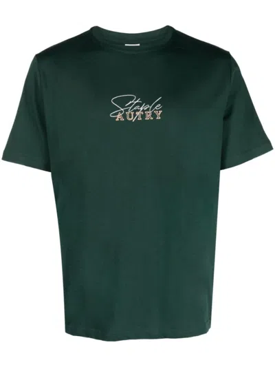 Autry Green Cotton T-shirt In Dark Green
