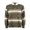 Autry Cotton Polo Shirt With Striped Pattern And Logo In Green