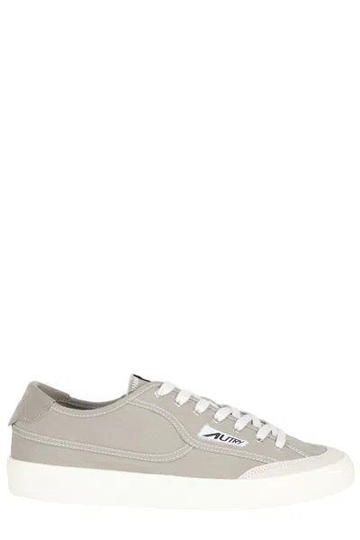 Autry Green Windscape Low Iconic-logo Canvas Sneakers In Gray