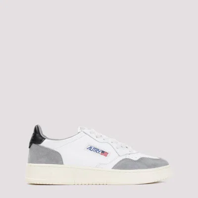 Autry Grey Black Medalist Goat Suede Leather Sneakers In White