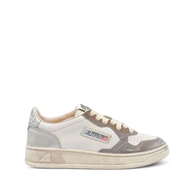 Autry Grey Color Block Medalist Low Sneakers In Neutral