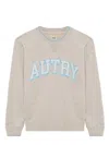 Autry Grey Cotton Blend College Sweatshirt With Screen-printed Graphic In Multi