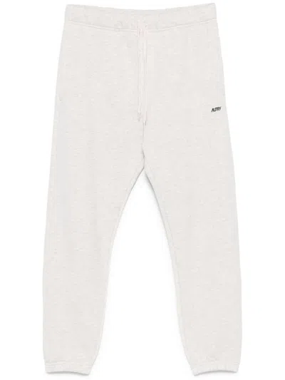 Autry Grey Cotton Sweatpants With Black Logo