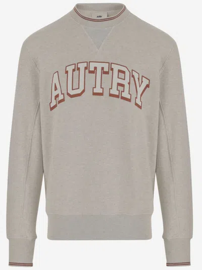 AUTRY GREY CREWNECK LOGO SWEATSHIRT