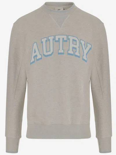 AUTRY GREY CREWNECK LOGO SWEATSHIRT