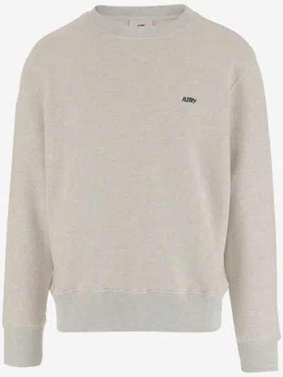 AUTRY GREY CREWNECK LOGO SWEATSHIRT