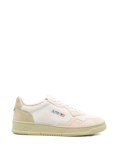 Autry Grey Leather Sneakers In White