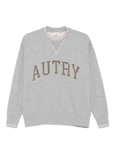 Autry Grey Cotton Sweatshirt In Gray