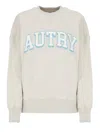Autry Grey Cotton Blend College Sweatshirt With Screen-printed Graphic In Multi