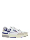 Autry White Low Top Sneakers With Blue Details And Logo Patch In Grey