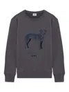 Autry Crew Neck Dog Print Long Sleeves Sweatshirt In Gray