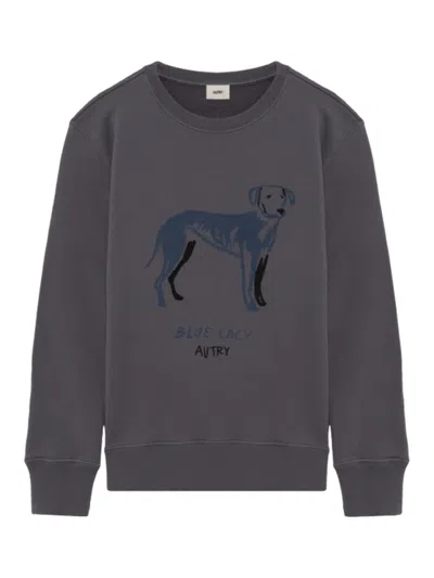 AUTRY GREY ROUNDNECK PRINTED SWEATSHIRT