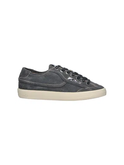 Autry Grey Windscape Suede Low-top Vintage Sneakers In Multi