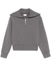 Autry Gray Cotton Sweatshirt With Zip In Grey