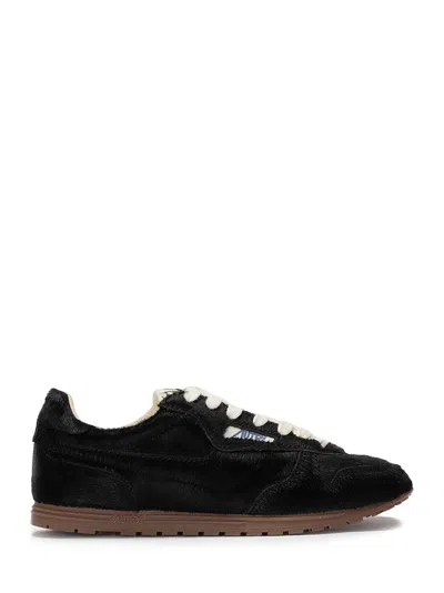 AUTRY HAIR-ON-HIDE SNEAKERS WITH BEIGE LACES