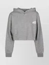 Autry Heathered Cropped Hoodie Ribbed Cuffs