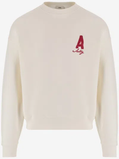 Autry Heritage Cotton Sweatshirt With Logo In Neutral