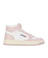 Autry Ladies Pink Medalist Panelled Leather Sneakers In Pink