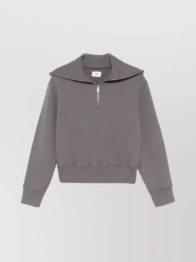 AUTRY HIGH NECK ZIP-UP SWEATER