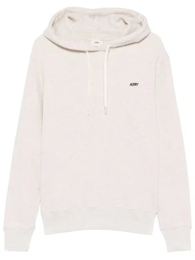 Autry Hooded Gray Sweatshirt In White