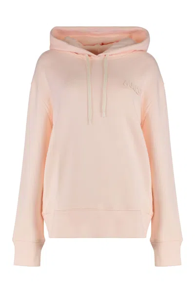 Autry Hooded Sweatshirt In Cotton In Pink