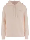 Autry Hooded Sweatshirt With Logo Embroidery And Elasticized Edges In Pink