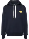 Autry Blue Jersey Hoodie Sweatshirt With Printed Logo In Blue