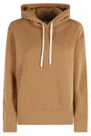 Autry Drawstring Hooded Knitwear With Ribbed Cuffs In Brown