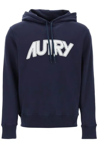 Autry Hoodie With Maxi Logo Print In Blue