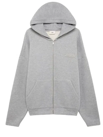 Autry Hoodie Zip Sweatshirt In Gray