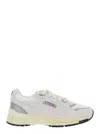 Autry Hyperway White Low Top Sneakers With Logo Patch On Side And Tongue In Suede And Mesh Woman In Neutral