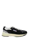 Autry Hyperway Black Low Top Sneakers With Logo Patch On Tongue And Side In Tech Fabric Man In Black