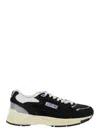 Autry Hyperway Black Low Top Sneakers With Logo Patch On Tongue And Side In Tech Fabric Man In Black