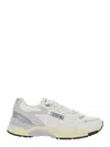 Autry Hyperway Sneakers In White And Silver Mesh And Suede