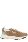 Autry Hyperway Beige Low Top Sneakers With Logo Patch On Side And Tongue In Suede And Mesh Woman In Brown