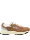 Autry Hyperway Sneakers In Cigar And Silver Mesh And Suede