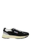 Autry Black Suede And Mesh Sneakers With Cream Cushioned Sole In Black