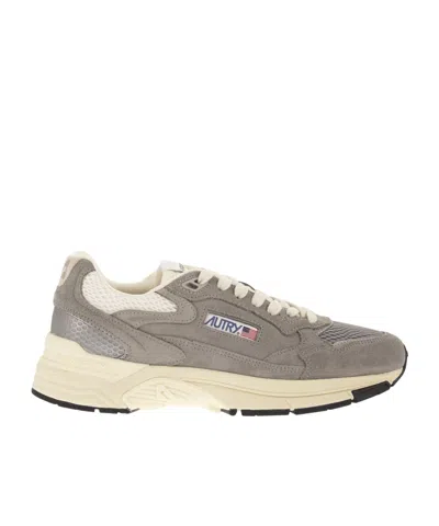 Autry Hyperway Suede And Mesh Trainers In Gray