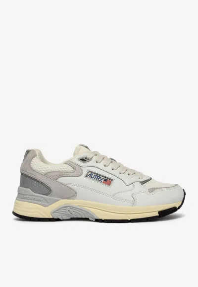 Autry Hyperway Leather And Mesh Sneakers In White