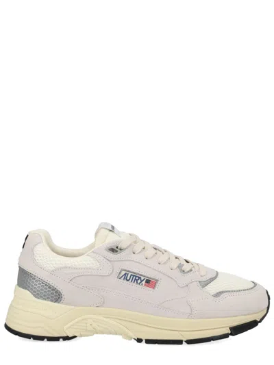 Autry Hyperway Leather-trimmed Suede And Mesh Sneakers In Gray