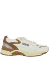 Autry 'hyperway' Beige Low Top Sneakers With Logo Patch On Tongue And Side
