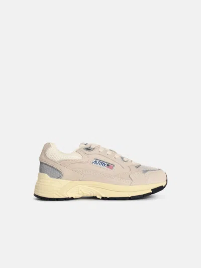 Autry 'hyperway Low' Beige Mesh And Suede Sneakers In Multi